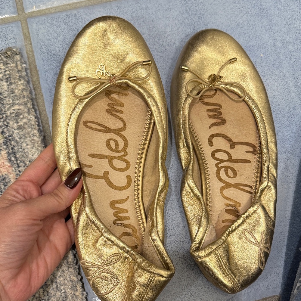 Sam Edelman Metallic Gold Flats